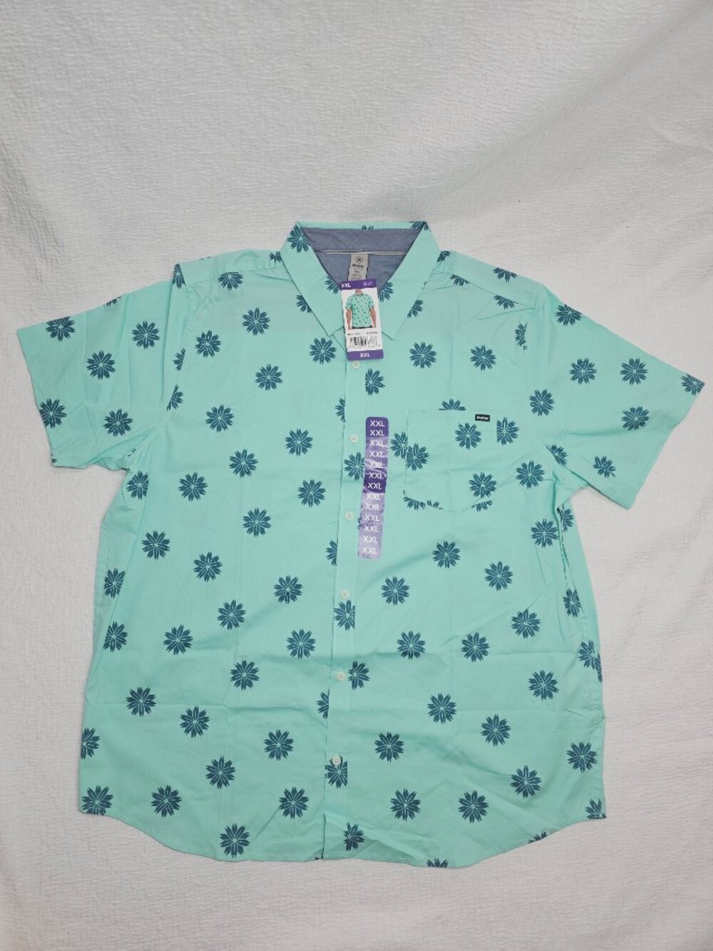 Hurley Men's Stretch Patio Printed Woven Short Sleeve Shirt Size XXL - Picture 5 of 8